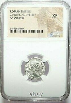 Caracalla Ngc Xf Roman Coins, Ad 198-217. L'ar Denarius. A786