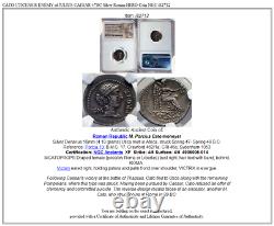 Cato Uticensis Ennemi De Jules César 47bc Argent Roman Hero Coin Ngc I82712