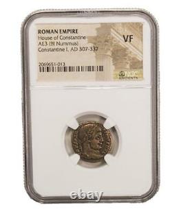 Collection Encadrée 5 Acent Roman Empire Coins (constantine) Tous Les Ngc Classés Vf