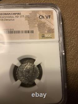 Commodus L'empereur Gladiateur Argent Ancien 177-192ad Rome Roman Coin Ngc Chvf