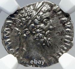 Commodus L'empereur Gladiateur Authentique Pièce Romaine D'argent Antique Ngc I82914