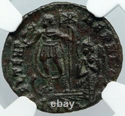 Constances Sur Le Navire W Chiristien Chi-rho Phoenix 340ad Ancient Roman Coin Ngc I88721