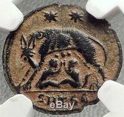 Constantine I Le Grand 330ad Romulus Remus Wolf Antique Romaine Monnaie Ngc I69154