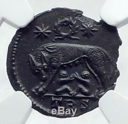 Constantine I Le Grand 330ad Romulus Remus Wolf Antique Romaine Monnaie Ngc I81123