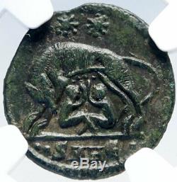 Constantine I Le Grand 330ad Romulus Remus Wolf Antique Romaine Monnaie Ngc I82592