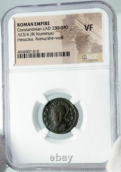Constantine I Le Grand Romulus Remus Wolf Rome Ancient Roman Coin Ngc I88718