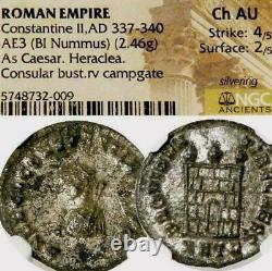 Constantine II Ngc Choice Au. Sous Le Grand Comme Empereur Pièce Romaine Ancienne