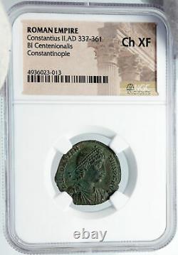 Constantius II 337ad Constantinople Ancient Old Roman Coin Wreath Ngc I88707