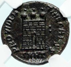 Crispus Authentique Ancien 317ad Camp Gate Roman Coin Ngc Certifié I83598