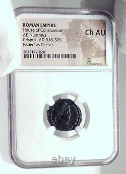 Crispus Roman Caesar Authentique Ancien 323ad Trier Véritable Roman Coin Ngc I81675