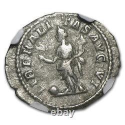 Denier d'argent romain Caracalla 198-217 ap. J.-C. VF NGC (pièce aléatoire)