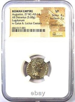 Denier en argent d'Auguste Octave - Monnaie de 27 av. J.-C. à 14 ap. J.-C. Certifié NGC VF
