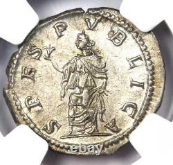 Diadumenian Ar Denarius Argent Roman Coin 218 Ad Certifié Ngc Choice Au