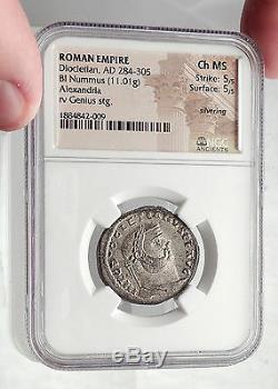 Diocletien 301ad Alexandria Follis Ngc Certifié Choix Ms Roman Coin I63348