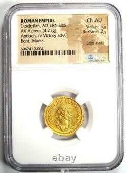 Dioclétien Or Av Aureus Roman Coin 284-305 Ad Ngc Choice Au 5/5 Strike