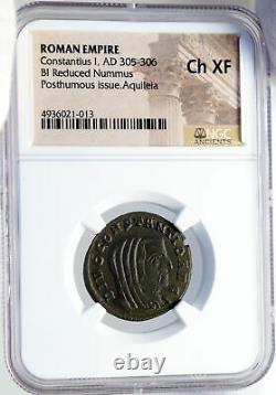 Divus Constantius I Chlorus Memorial Altar Ancien 305ad Roman Coin Ngc I82602