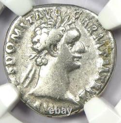 Domitian Ar Denarius Silver Roman Coin 81-96 Ad Certifié Ngc Vf 5/5 Strike