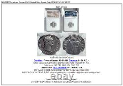 Domitian Authentic Ancien 90ad Original Argent Roman Coin Minerva Ngc I81355