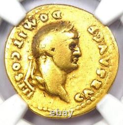 Domitian Gold Av Aureus Roman Ancien Coin 81-96 Ad Certifié Ngc Vg