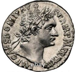 Domitien, Empire romain (81-96 après J.-C.), Denier en argent, Monnaie de Rome, NGC AU