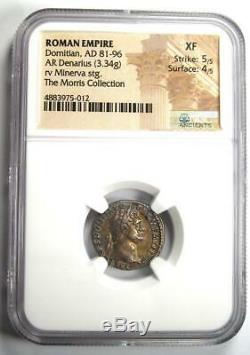 Domitien Romain Auguste Ar Denier Coin 81-96 Ad Ngc Xf Arc-en-tone