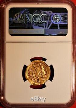 E-coins Australie Leo I Or Av Solidus. 457-474ad. Empire Romain D'orient Ngc Xf