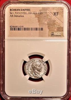 E-coins Australie Severus Alexander Ar Denarius Ngc Xf Pièce Impériale Romaine