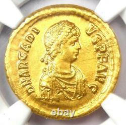 Eastern Roman Arcadius Av Solidus Gold Coin 383-408 Ad Certifié Ngc Au
