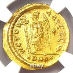 Eastern Roman Zeno Av Solidus Gold Coin 474-491 Ad Certifié Ngc Ms (unc)