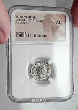 Elagabalus 218ad Rome Authentique Pièce Romaine D'argent Antique Liberty Ngc Au I61900
