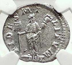 Elagabalus Authentique Ancien 219ad Argent Pièce Romaine Avec Fides Fidelity Ngc I72793