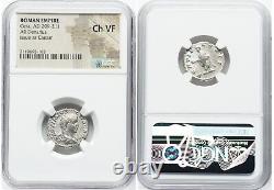 Empereur Geta Denarius NGC Choix Très Beau Ch VF Monnaie Romaine Antique en Argent