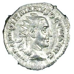 Empereur Romain Trajan Decius Double Denarius Coin Ngc Certifié Ua, Avec Histoire