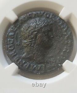 Empire Romain Ae En Tant Que Nero Victory Tenant Bouclier Ngc Vf Ancient Coin 54-68 Ad