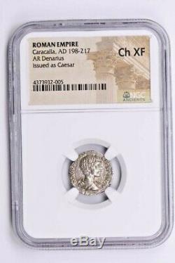Empire Romain, Caracalla Ar Denarius Ad 198-217 Ngc Ch Xf Witter Coin