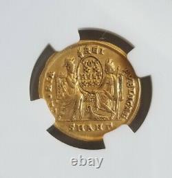Empire Romain Constantius II Solidus Ngc Xf 5/3 Pièce D'or Antique