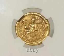 Empire Romain De L’est Théodose II Gold Solidus Ngc Xf Pièce Antique
