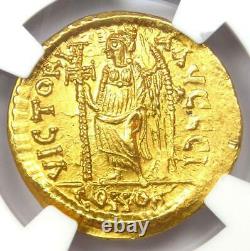 Empire Romain De L'est Zeno Av Solidus Gold Coin 474-491 Ad Ngc Ms (unc)
