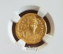 Empire Romain De L’est Zeno Solidus Ch Ms 5/5 Ngc Ancient Gold Coin