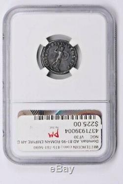 Empire Romain, Domitien Ar Denarius 81-96 Ngc Ch Vf Fin De Style Witter Coin