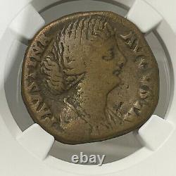 Empire Romain Faustina Jr, Ad 147-175/6 Ae Sestertius Coin Ngc Ancien Vg (011)