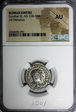 Empire Romain Gordien III 238-244 Ad Ar Denier Ngc Au Coin De Nice