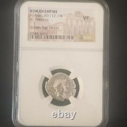 Empire Romain Hadrien 117 Ad-138 Ad Denarius Coin Ngc Classé Vf
