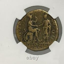 Empire Romain Hadrien, Ad 117-138 Ae Dupondeus Coin Ngc Anciens F (012)