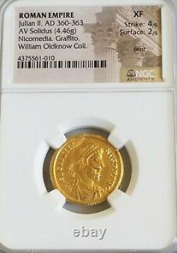 Empire Romain Julian II Solidus Ngc Xf Ancient Gold Coin
