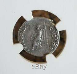Empire Romain Jupiter Nero Denier Ngc Vf 5/5 Antique Silver Coin