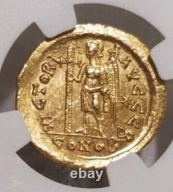 Empire Romain Leo I Solidus Ngc Ms 5/5 Pièce D’or Antique