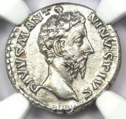 Empire Romain Marcus Aurelius Ar Denarius Coin 161-180 Ad Certifié Ngc Xf