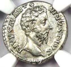 Empire Romain Marcus Aurelius Ar Denarius Coin 161-180 Ad Certifié Ngc Xf