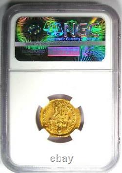 Empire Romain Theodosius II Av Solidus Gold Coin 402-450 Ad Certifié Ngc Au